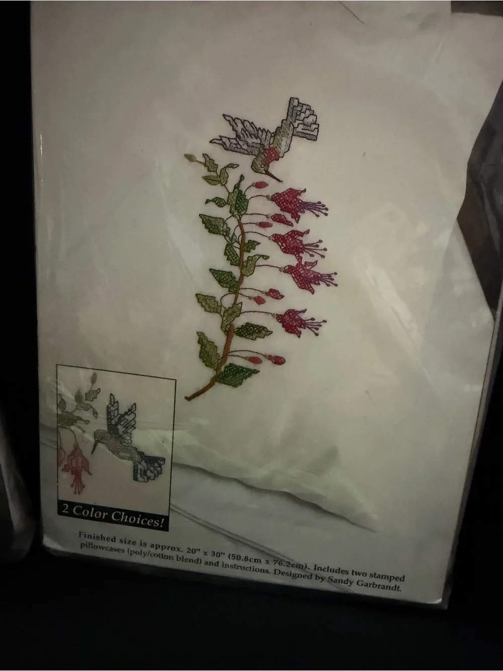 Floral Printed needle craft Pillowcases 2 sets